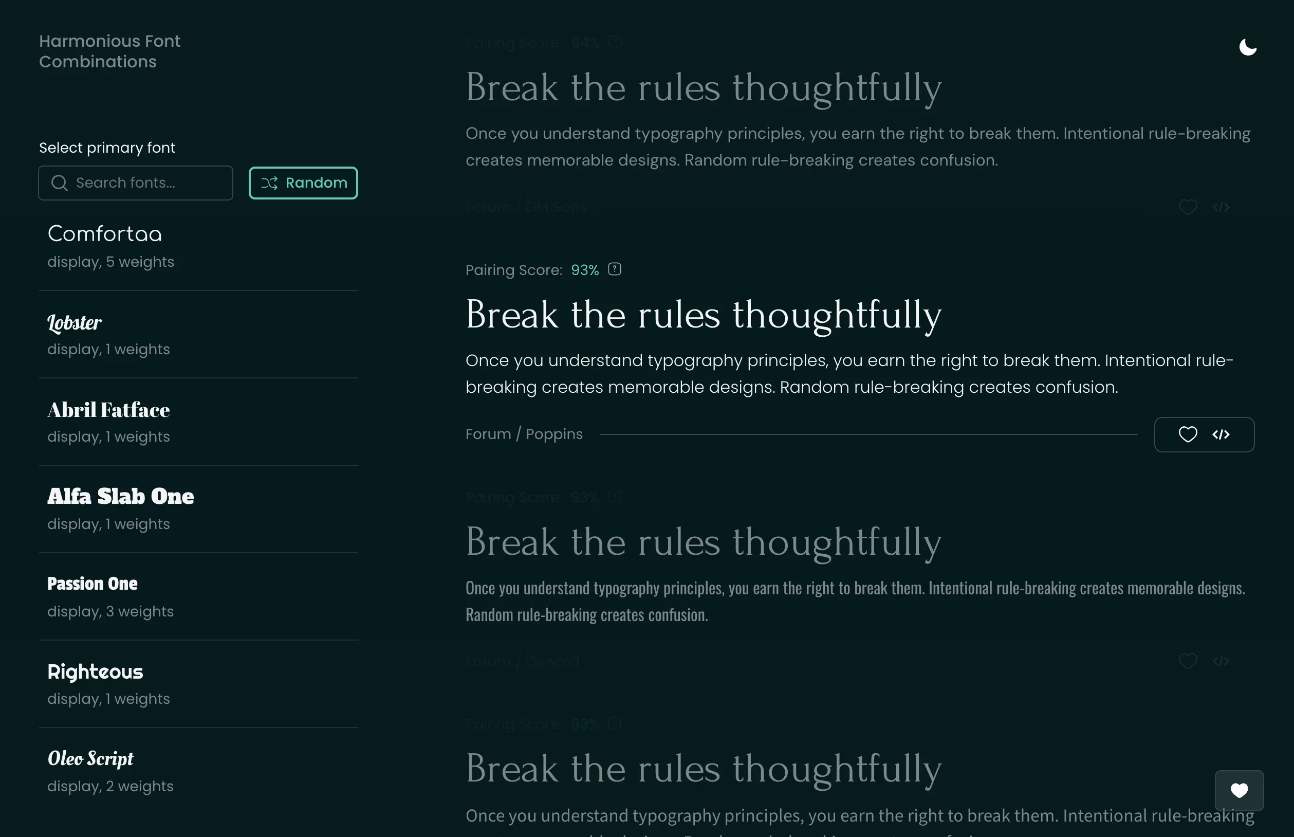 Font Pairing Tool Preview